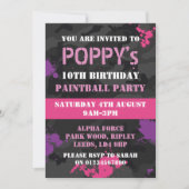 Meisjes Paintball op uitnodiging voor verjaardagsf (Voorkant)