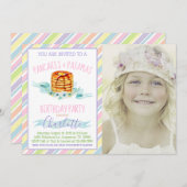 Meisjes pannenkoeken en pyjama foto verjaardagsfee kaart (Voorkant / Achterkant)