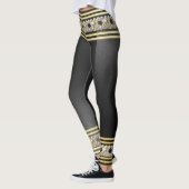 Meisjes parellen moderne gouden zwarte strepen sti leggings (Links)