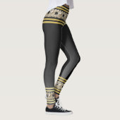 Meisjes parellen moderne gouden zwarte strepen sti leggings (Rechts)