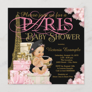 Meisjes Paris baby shower uitnodigingen