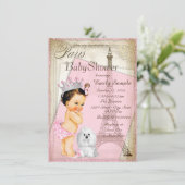 Meisjes Paris Princess Baby shower Kaart (Staand voorkant)