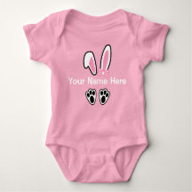 Meisjes Pasen Bunny Oren One Piece Bodysuit Roze