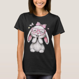 Meisjes Pasen Cute Bunny Gezicht Roze Pasen Kinder T-shirt