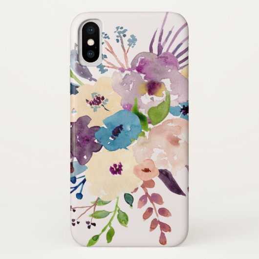 Meisjes, , pasteelwaterkleurbloemen Case-Mate iPhone case (Achterkant)