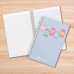 Meisjes Pastel Monogrammed Volledige Naam Notities Notitieboek