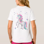 Meisjes Pastel Schattige Magische Eenhoorn T-shirt (Achterkant)