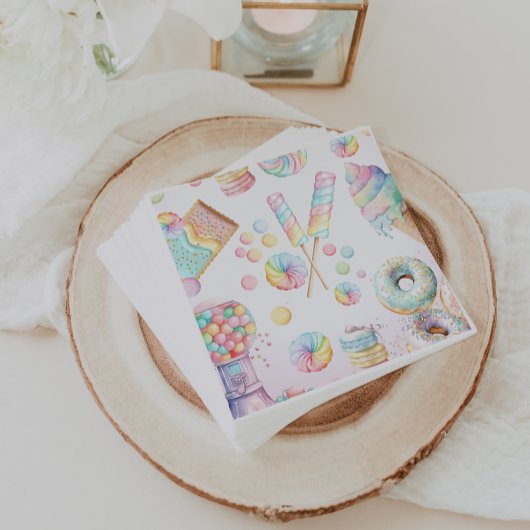 Meisjes Pastel Snoep Land Verjaardag Feesttafel Servet