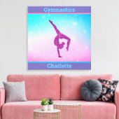 Meisjes Pastel Turnen Uitgerekte Canvas Print (Insitu (Woonkamer))