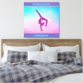 Meisjes Pastel Turnen Uitgerekte Canvas Print (Insitu (Slaapkamer))