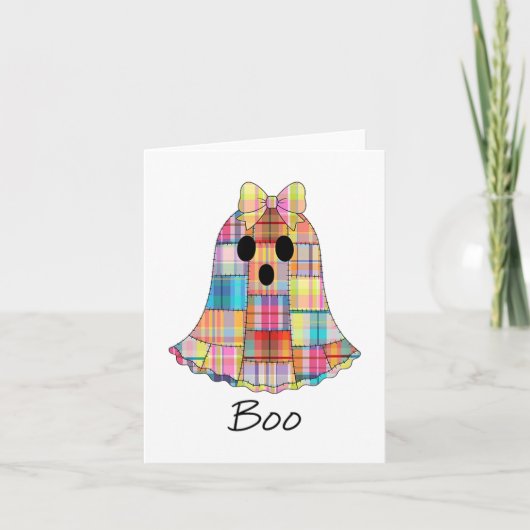 Meisjes Patchwork Spook Kleurrijke Halloween Madra Kaart (Voorkant)