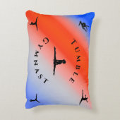 Meisjes Patriotic Red White en Blue Gymnastics Accent Kussen (Achterkant (Verticaal))