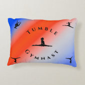 Meisjes Patriotic Red White en Blue Gymnastics Accent Kussen (Achterkant)