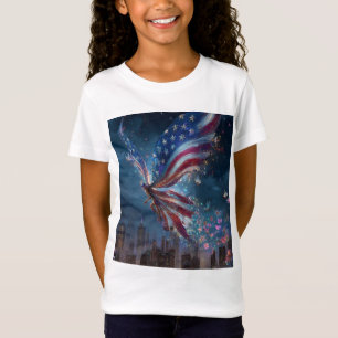 Meisjes Patriottisch 4 juli T-shirt – Cute USA Ind