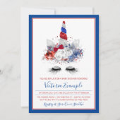 Meisjes Patriottische Eenhoorn Baby shower Kaart (Voorkant)