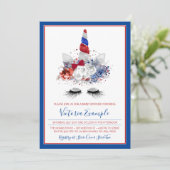 Meisjes Patriottische Eenhoorn Baby shower Kaart (Staand voorkant)