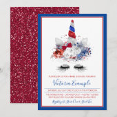 Meisjes Patriottische Eenhoorn Baby shower Kaart (Voorkant / Achterkant)