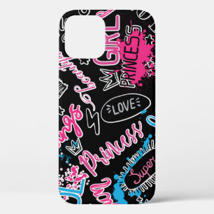 Meisjes patroon met kalligrafische slogan, harten, Case-Mate iPhone case