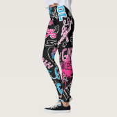 Meisjes patroon met kalligrafische slogan, harten, leggings (Links)