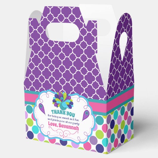 Meisjes Peacock Verjaardagsfeestje Bedankdoosjes (Geopend)