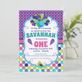 Meisjes Peacock Verjaardagsfeestuitnodiging Kaart (Staand voorkant)