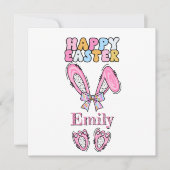 Meisjes personaliseren Happy Easter Bunny Pink (Voorkant)