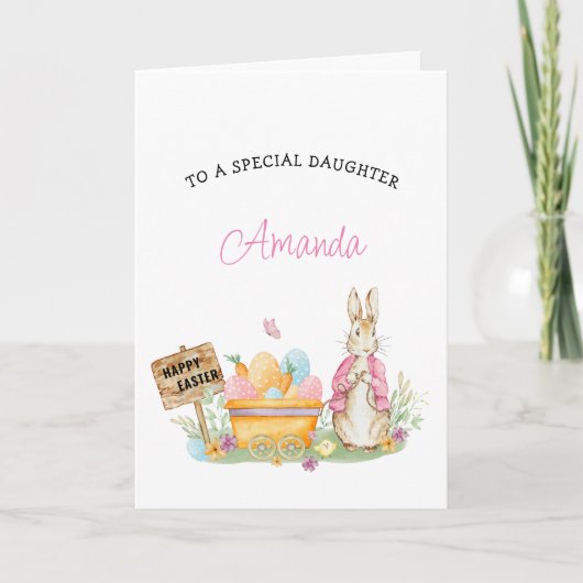 Meisjes Peter Konijn Gelukkig Pasen Dochter Feestdagen Kaart (Voorkant)