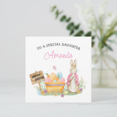 Meisjes Peter Konijn Gelukkig Pasen Dochter Feestdagenkaart (Staand voorkant)