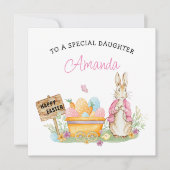 Meisjes Peter Konijn Gelukkig Pasen Dochter Feestdagenkaart (Voorkant)