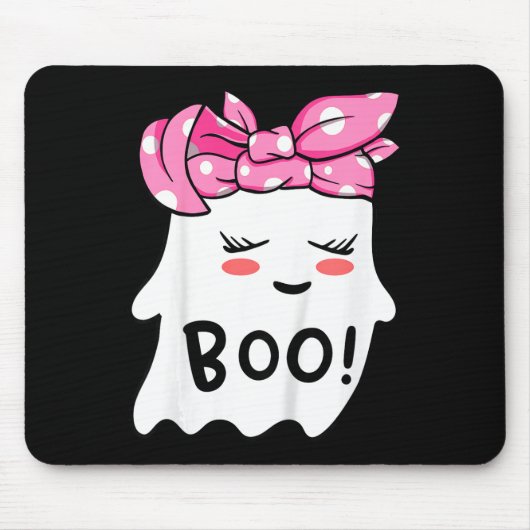 Meisjes Peuter Happy Halloween Ghost Met Bandana S Muismat (Voorkant)