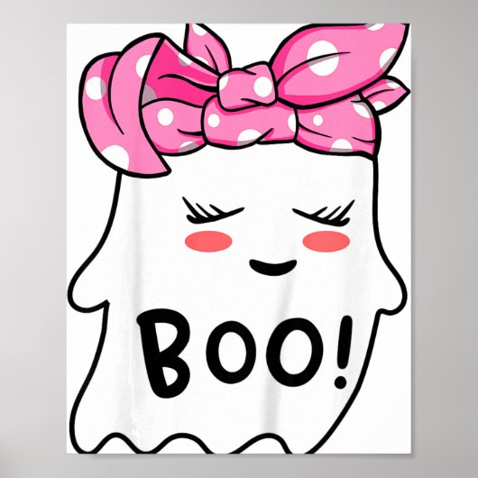 Meisjes Peuter Happy Halloween Ghost Met Bandana S Poster (Voorkant)