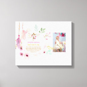Meisjes PHOTO Baptism Christening Gift Proverb 31: Canvas Afdruk