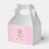 Meisje's Pink Angel Teddy Bear 1e verjaardagsfeest Bedankdoosjes (Achterkant)