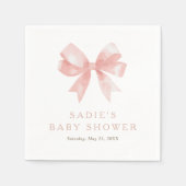 Meisjes 'Pink Bow Coquette Baby shower Servet (Voorkant)