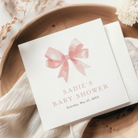 Meisjes 'Pink Bow Coquette Baby shower Servet