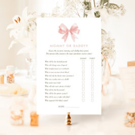 Meisjes 'Pink Bow Mama of Daddy Baby shower Game