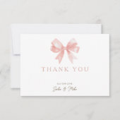 Meisjes 'Pink Bow Vrouwelijke Coquette Baby shower Bedankkaart (Voorkant)