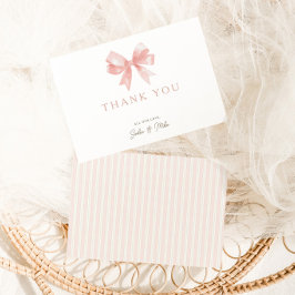 Meisjes 'Pink Bow Vrouwelijke Coquette Baby shower Bedankkaart