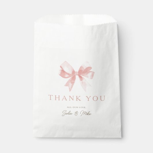 Meisjes 'Pink Bow Vrouwelijke Coquette Baby shower Bedankzakje (Voorkant)