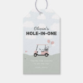 Meisjes 'Pink Hole-in-One Golf 1e verjaardag gunst Cadeaulabel (Voorkant)