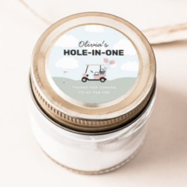 Meisjes 'Pink Hole-in-One Golf 1e verjaardag gunst Ronde Sticker