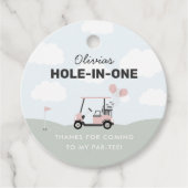 Meisjes 'Pink Hole-in-One Golf 1st Birthday Bedankjes Labels (Voorkant)