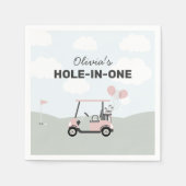Meisjes 'Pink Hole-in-One Golf 1st Birthday Servet (Voorkant)