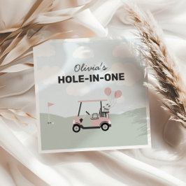 Meisjes 'Pink Hole-in-One Golf 1st Birthday Servet