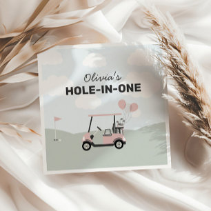 Meisjes 'Pink Hole-in-One Golf 1st Birthday Servet