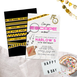 Meisje's Pink Mystery Escape Room Verjaardag Kaart