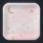 Meisje's Pink Space Party Borden Papieren Bordje<br><div class="desc">Meisje's Space Paper Borden</div>