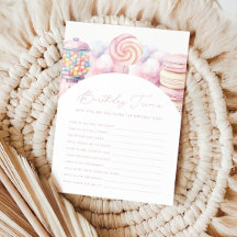 Meisjes 'Pink Sweet One Snoep 1st Birthday Trivia