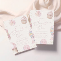 Meisjes 'Pink Sweet One Snoep Ice Cream 1st Birthd