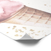 Meisjes 'Pink Sweet One Snoep Ice Cream 1st Birthd Poster (Hoek)